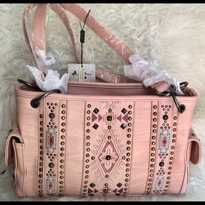 Montana West Pink Aztec Conceal Carry Satchel Bag